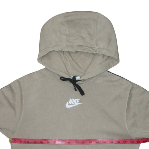 Nike Men's Beige Pullover Hoodie XS Logo Fleece Sweatshirt