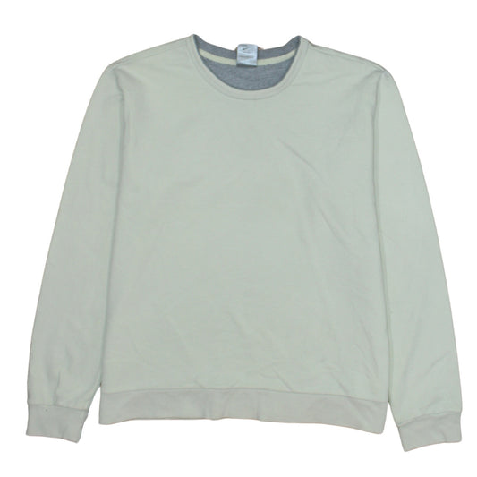 Nike Women Beige Crew Neck Long Sleeve Pullover Sweatshirt L