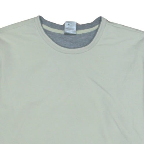 Nike Women Beige Crew Neck Long Sleeve Pullover Sweatshirt L