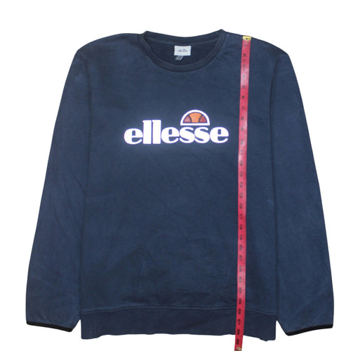 Ellesse Men Blue 2XL Crew Neck Pullover Sweatshirt Retro Logo