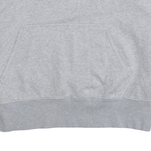 Adidas Women Grey Pullover Hoodie Small Logo Hooded Sweatshirt