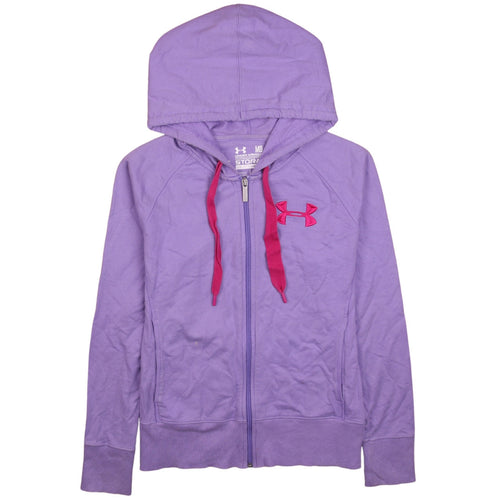 Under Armour Women Purple Full Zip Hoodie Size M Charged Cotton Storm