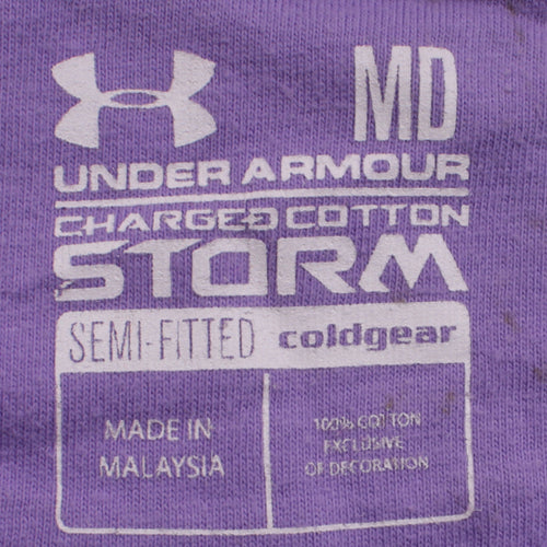 Under Armour Women Purple Full Zip Hoodie Size M Charged Cotton Storm