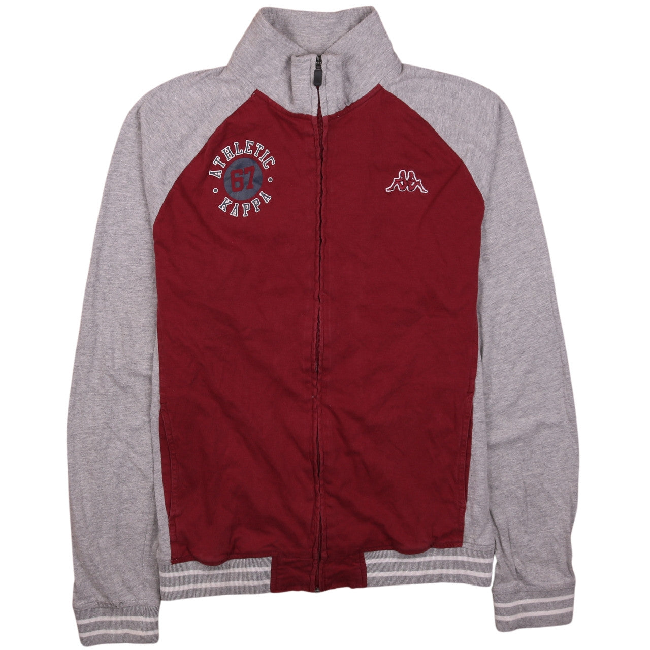 Kappa Men's Grey Red Full Zip Sports Sweatshirt Size L