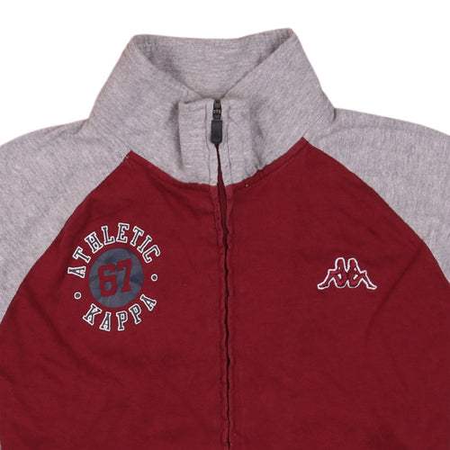 Kappa Men's Grey Red Full Zip Sports Sweatshirt Size L