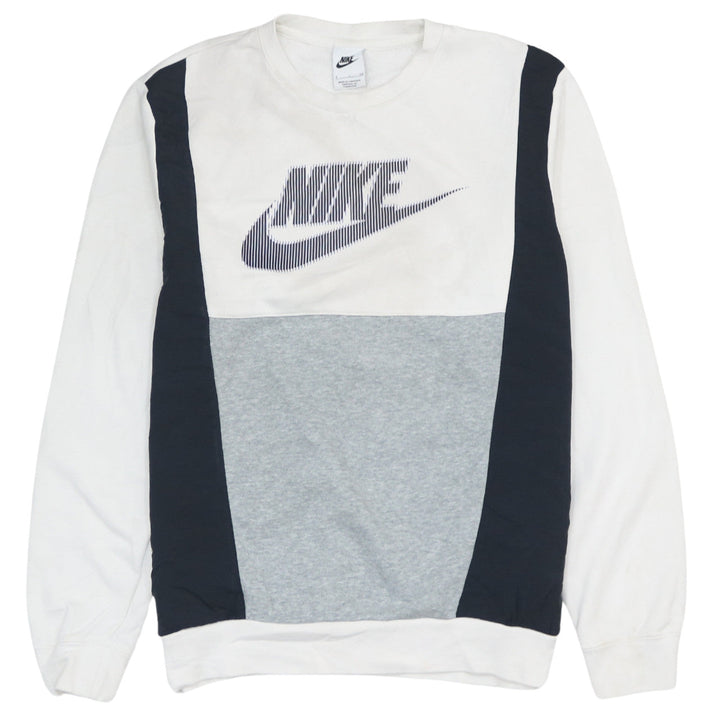 Nike Men's Grey & White Logo Pullover Sweatshirt Size S