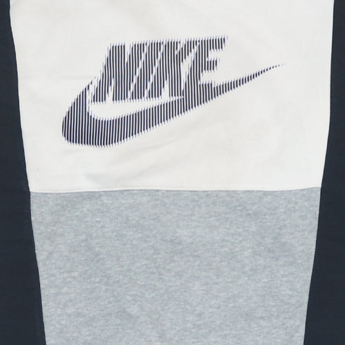 Nike Men's Grey & White Logo Pullover Sweatshirt Size S
