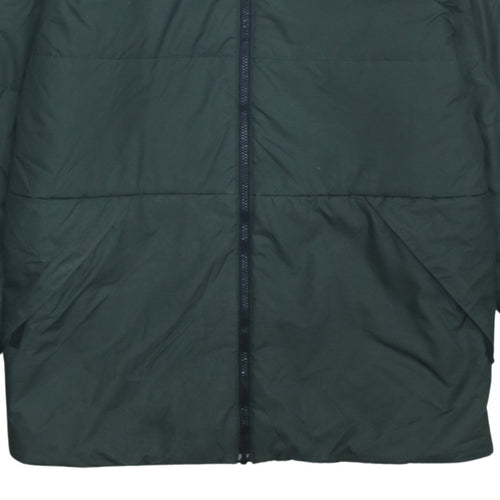 adidas Men Green Small Puffer Jacket Lightweight Full Zip