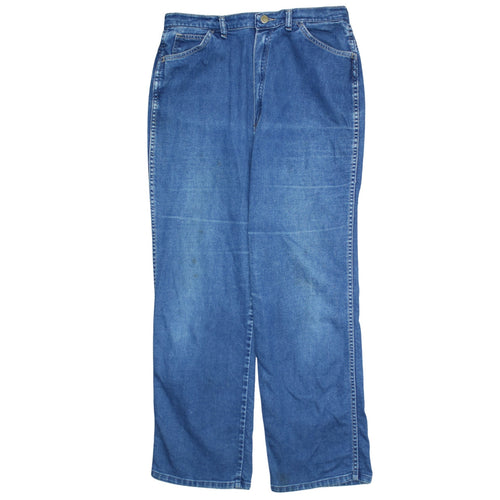 Wrangler Womens Blue Wide-Leg High Rise Jeans Size 14 Regular Fit