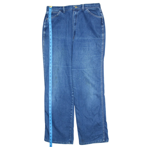 Wrangler Womens Blue Wide-Leg High Rise Jeans Size 14 Regular Fit