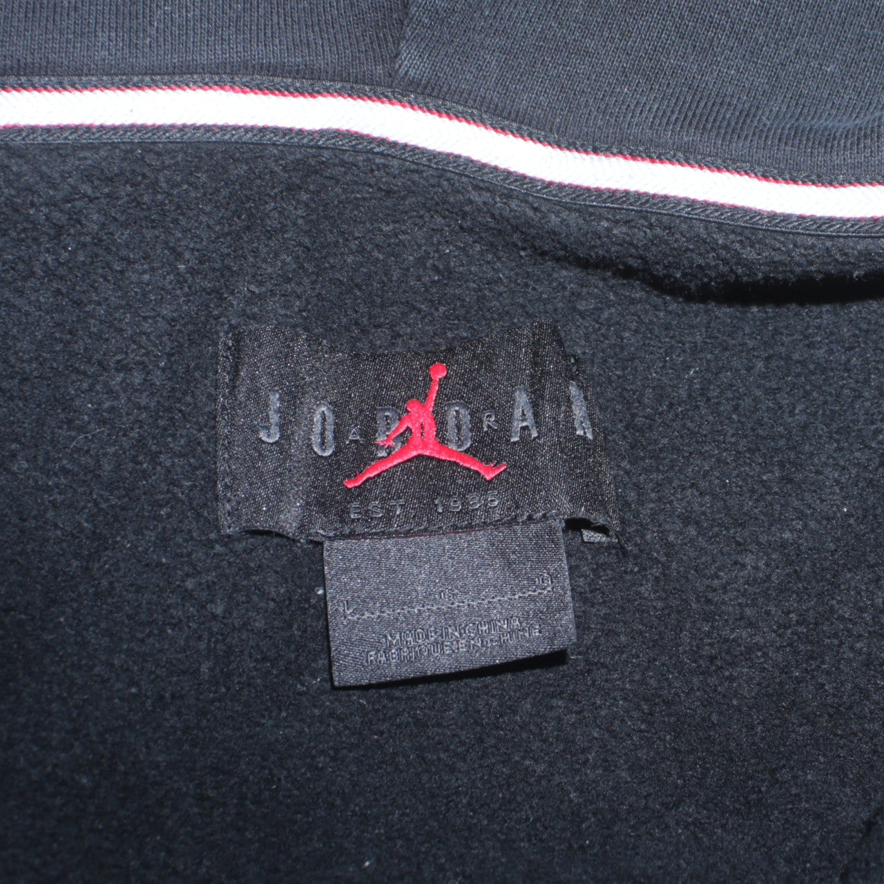 Jordan Men's Black Full Zip Hoodie in Size M - Sports Fleece Sweatshirt