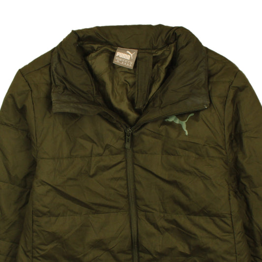 Puma Womens Green Puffer Jacket Size 10 Lightweight Quilted Coat