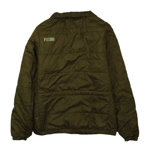 Puma Womens Green Puffer Jacket Size 10 Lightweight Quilted Coat