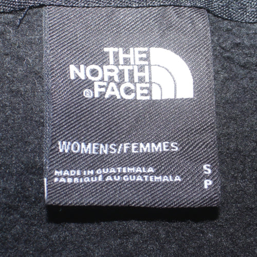 The North Face Womens Black Pullover Hoodie Small Red Logo Cotton Blend