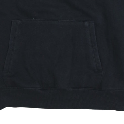 The North Face Womens Black Pullover Hoodie Small Red Logo Cotton Blend