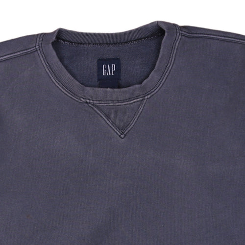 GAP Men Blue M Pullover Crew Neck Fleece Sweatshirt