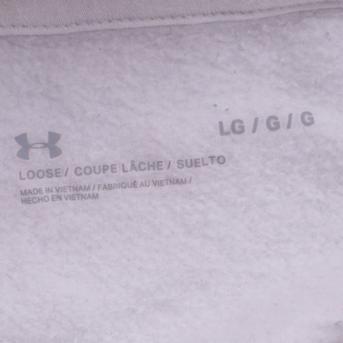 Under Armour Womens White Pullover Hoodie Size L Loose Fit UA Logo