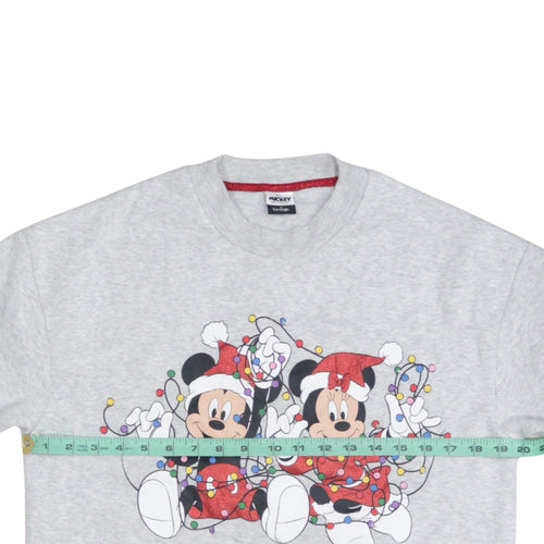 Disney Mickey & Friends Women's Grey Christmas Sweatshirt Size S