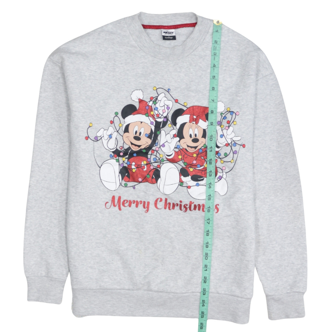 Disney Mickey & Friends Women's Grey Christmas Sweatshirt Size S