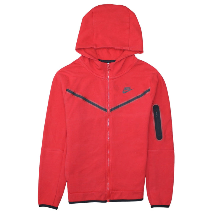 Nike Boys Red Full Zip Hoodie XL 158-170cm Black Logo Sportswear