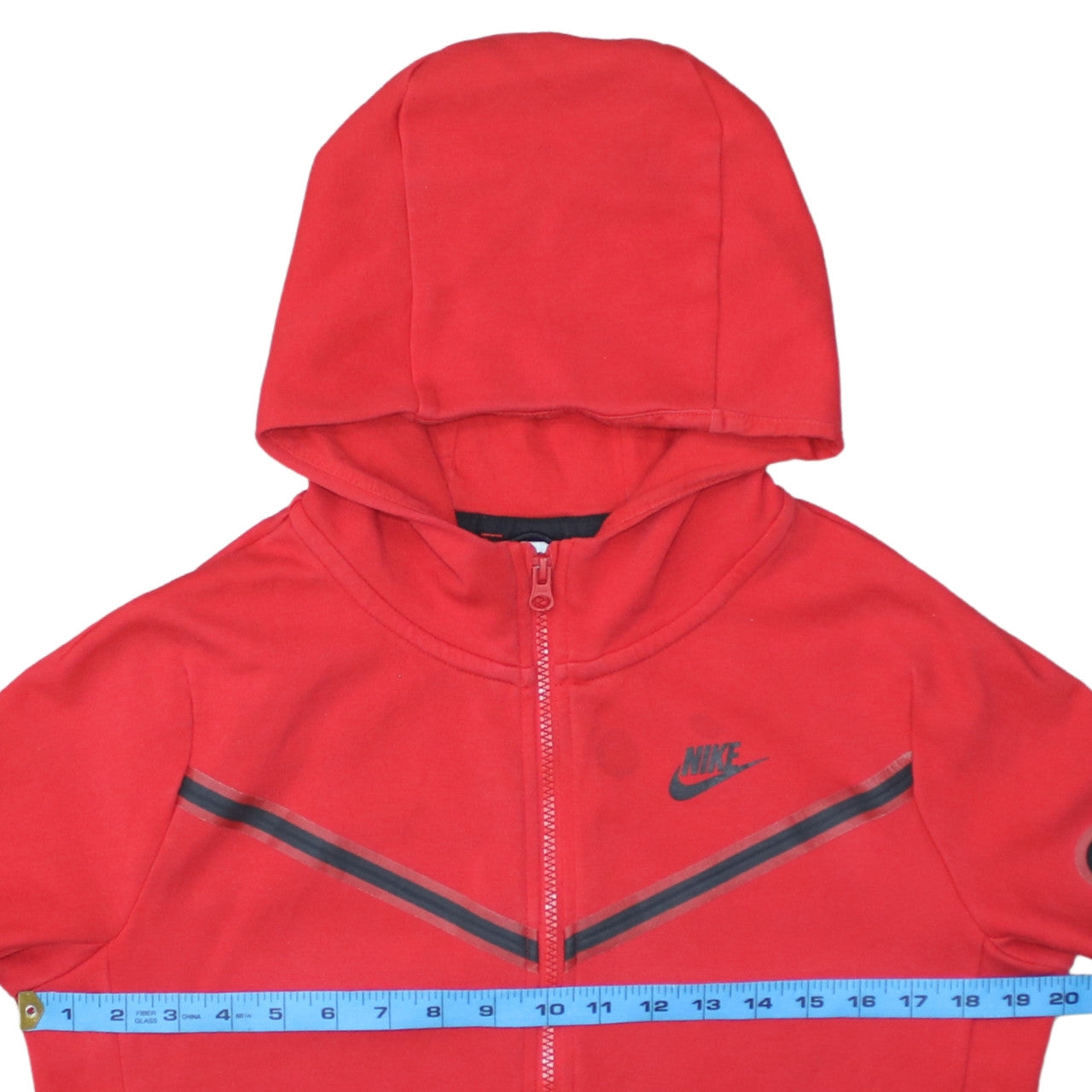 Nike Boys Red Full Zip Hoodie XL 158-170cm Black Logo Sportswear