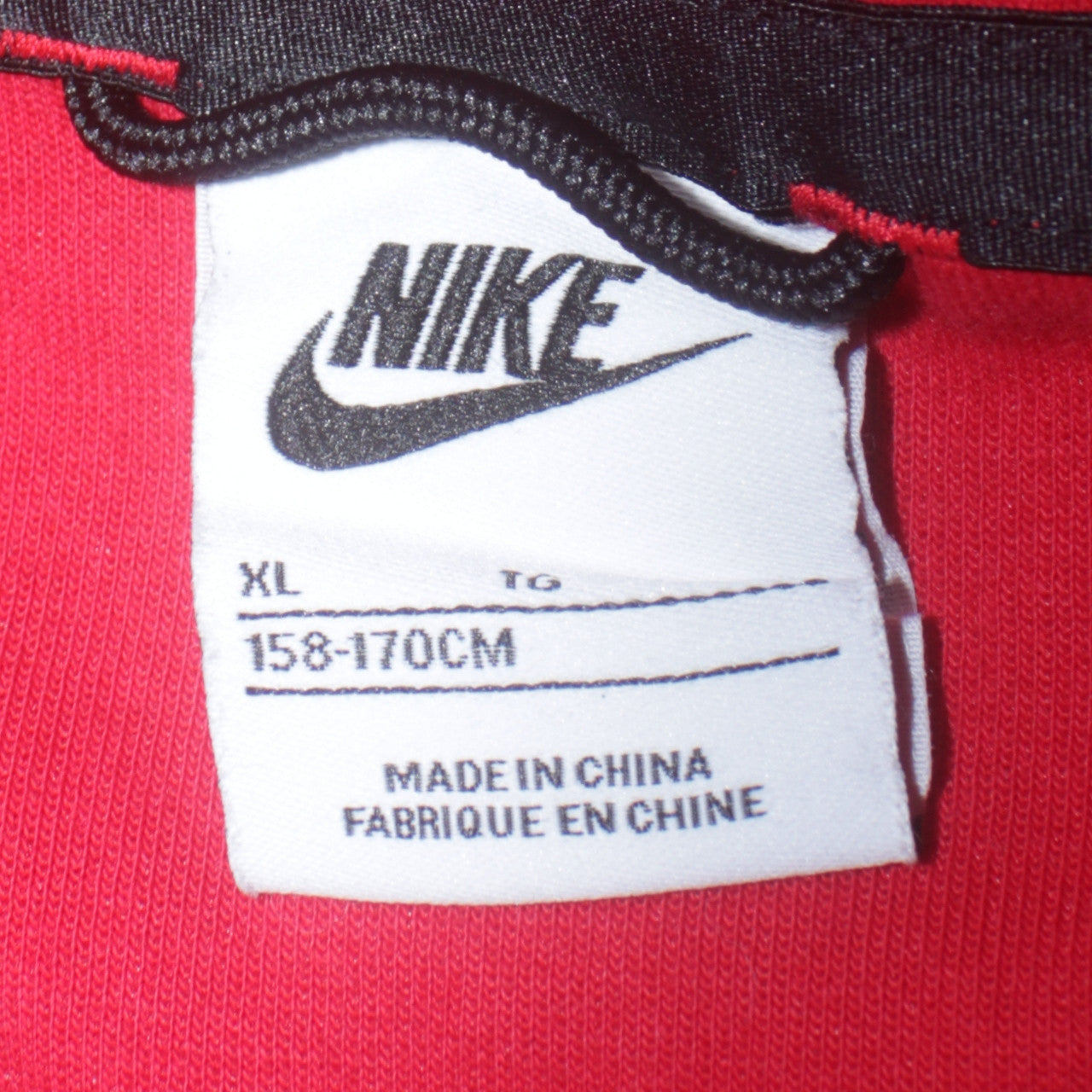 Nike Boys Red Full Zip Hoodie XL 158-170cm Black Logo Sportswear