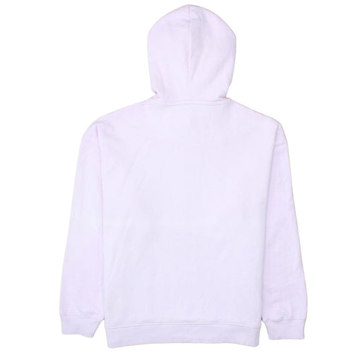 Adidas Women Pink Pullover Hoodie Small Logo Print Lined Hooded