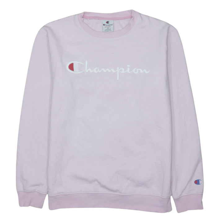 Champion Women's Pink Crew Neck Pullover Sweatshirt Large