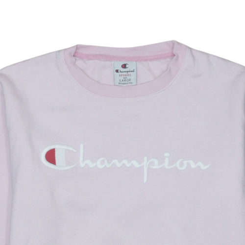 Champion Women's Pink Crew Neck Pullover Sweatshirt Large