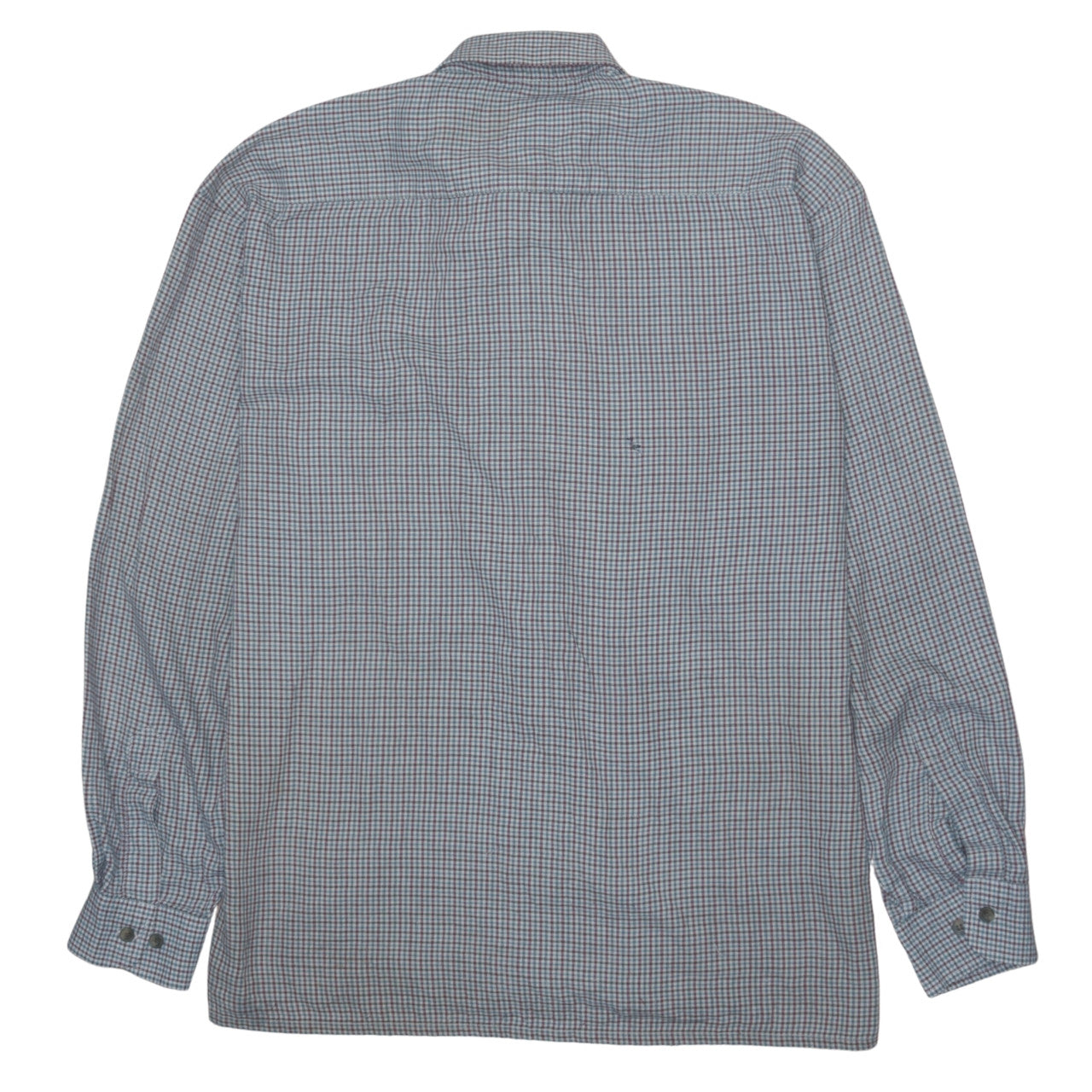 Dickies Men Blue Check Long Sleeve Cotton Button-Up Shirt M 15.5