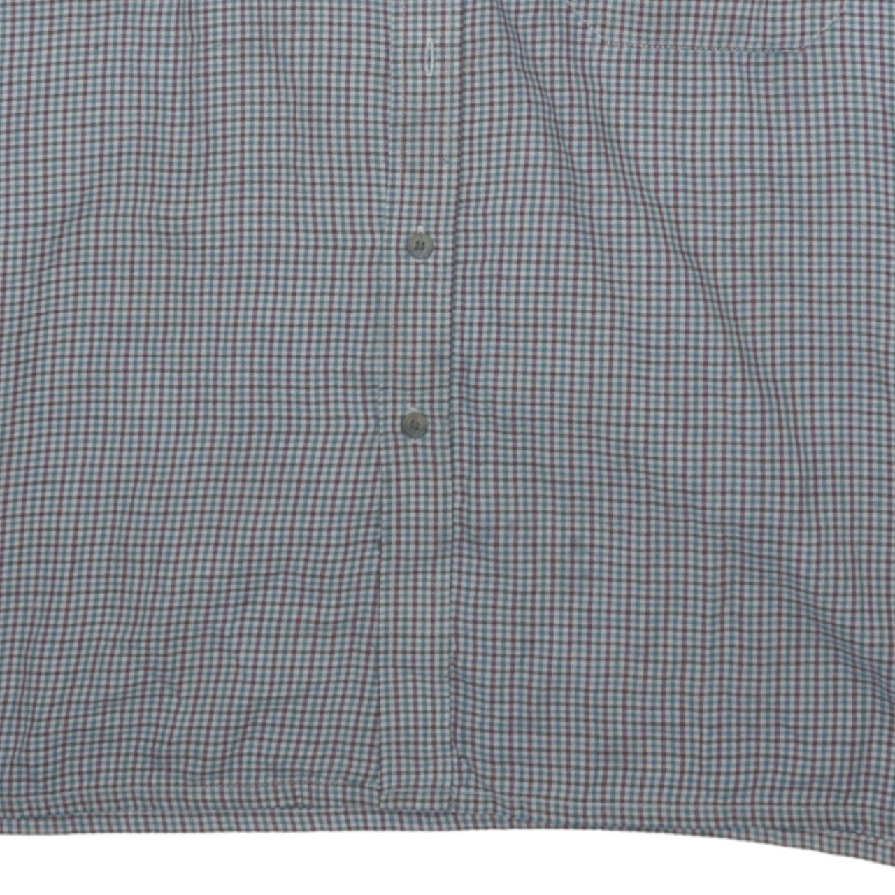 Dickies Men Blue Check Long Sleeve Cotton Button-Up Shirt M 15.5