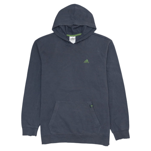 Adidas Men Blue Pullover Hoodie M Regular Fit Sports Style