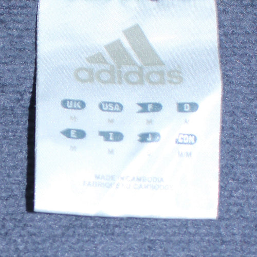 Adidas Men Blue Pullover Hoodie M Regular Fit Sports Style