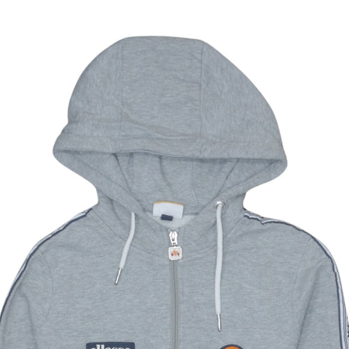 Ellesse Womens Grey Full Zip Hoodie UK 8 Hooded Sweatshirt