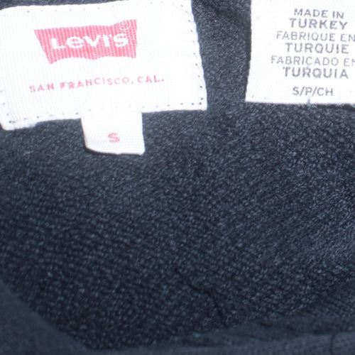 Levi's Men's Black Pullover Hoodie S Logo Fleece Classic Style