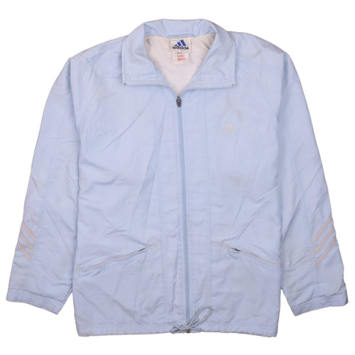 Adidas Womens Light Blue Full Zip Windbreaker Jacket Size 16