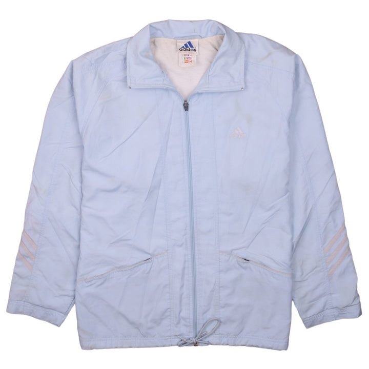 Adidas Womens Light Blue Full Zip Windbreaker Jacket Size 16
