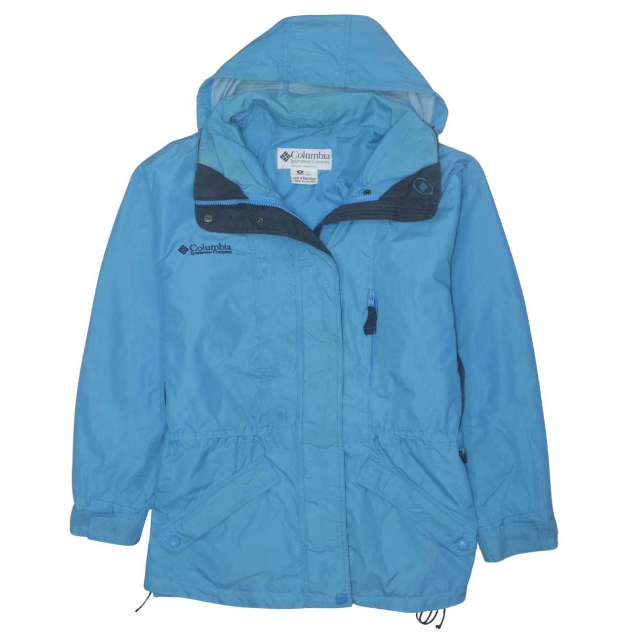 Columbia Women’s Blue Hooded Parka Jacket Size M Water Resistant Outdoor