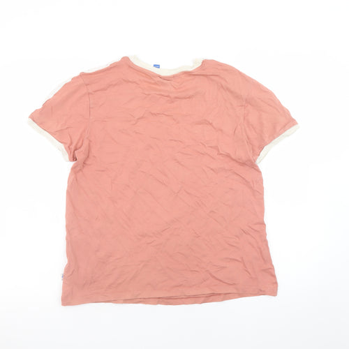 Adidas Womens Pink Ringer T-Shirt Size 8 Casual Cotton