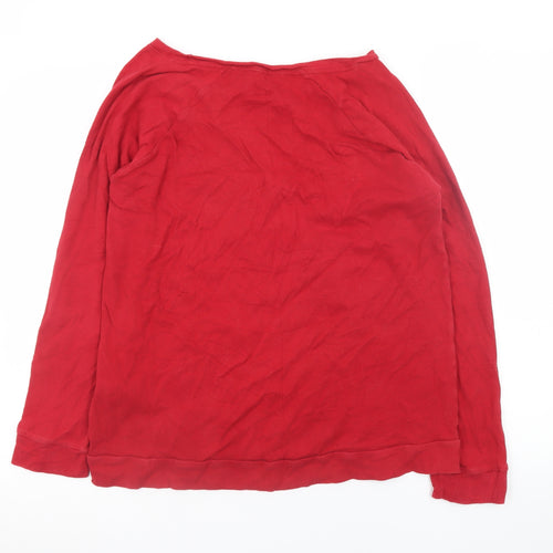 Next Women's Red Reindeer Christmas Long Sleeve T-Shirt UK 16