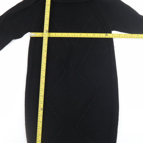 Karen Millen Women’s Black XS Roll Neck Knit Bodycon Dress