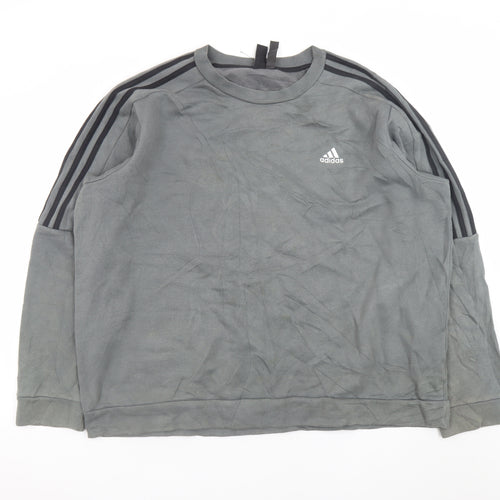 Adidas Men's Grey XL Pullover Crew Neck Sweatshirt