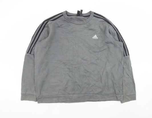 Adidas Men's Grey XL Pullover Crew Neck Sweatshirt