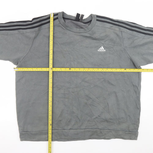Adidas Men's Grey XL Pullover Crew Neck Sweatshirt