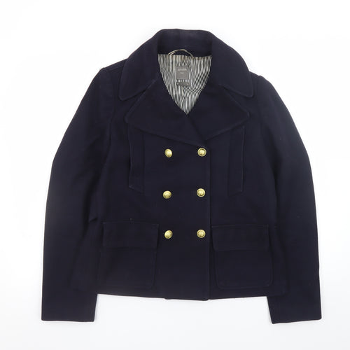 Gap Women's Blue Wool Pea Coat Jacket Medium Lined Double Breasted