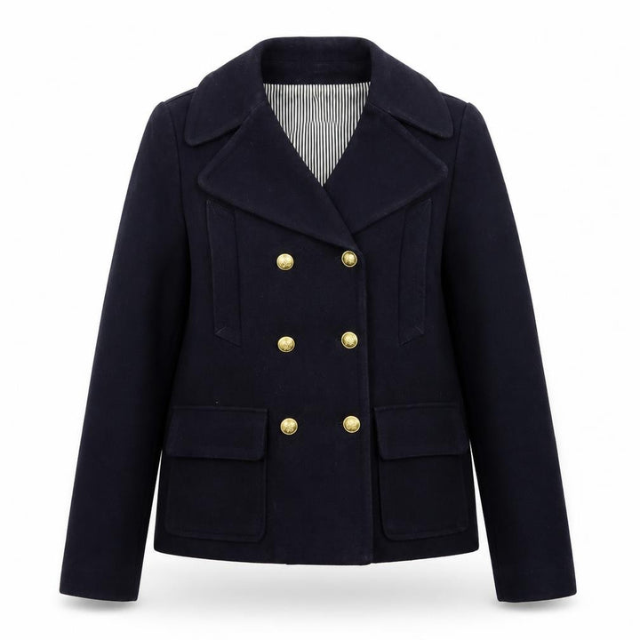Gap Women's Blue Wool Pea Coat Jacket Medium Lined Double Breasted