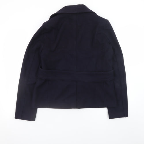 Gap Women's Blue Wool Pea Coat Jacket Medium Lined Double Breasted