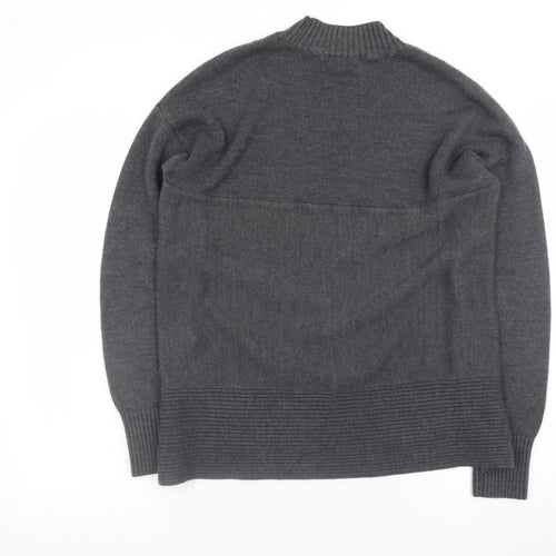 NEXT Women Grey Mock Neck Long Sleeve Pullover Jumper Size S