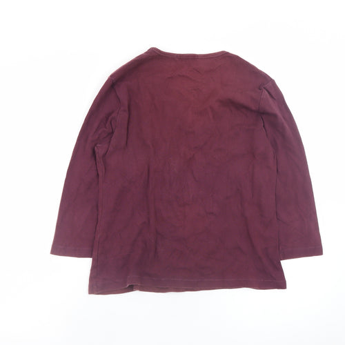 Marks and Spencer Women’s Purple Floral Embroidered V-Neck Top Size 16