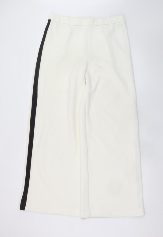 Marks and Spencer Women’s White Wide-Leg Trousers Size 14 Tall